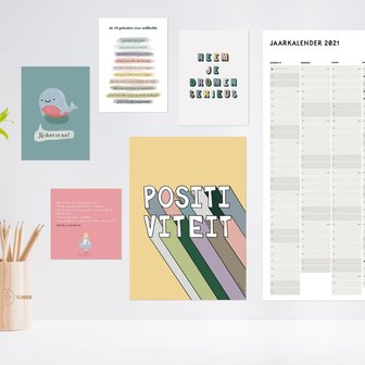 Vijf vrolijke SP-kaarten in verschillende formaten
