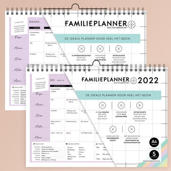 Familieplanner met en zonder data verkrijgbaar