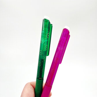 Uitwisbare pennen - duo groen en roze