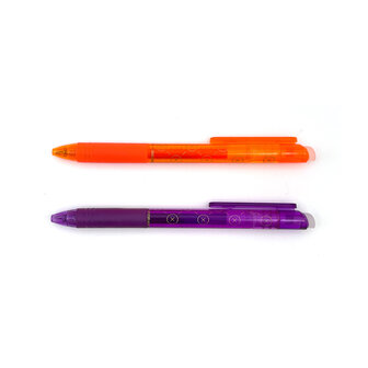 Uitwisbare pennen - duo oranje en paars