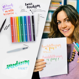 Online cursus &#039;Brushletteren voor beginners&#039; &amp; Starterset MEDIUM