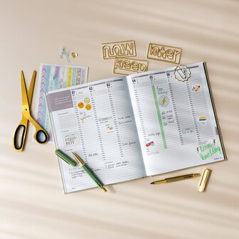 Zen-groene SuccesPlanner 2025 open lifestyle