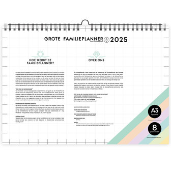    UITVERKOCHT | Grote FamiliePlanner 2025 voor 8 personen (A3-formaat)
