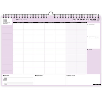    UITVERKOCHT | Grote FamiliePlanner 2025 voor 8 personen (A3-formaat)