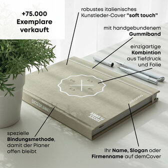 SuccesPlanner 2025 Muschelweiss mit perso