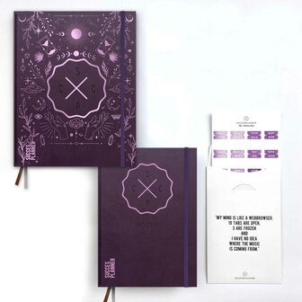 Essentials pakket - SuccesPlanner en notitieboekje paars en tabs in paarse folie