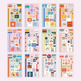 Stickerboek over relaxen, me-time, katten en honden, eten, leuke momentjes