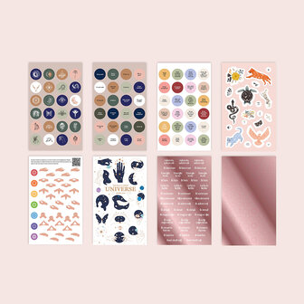 folie stickers uitgesneden met chakras en positieve energie
