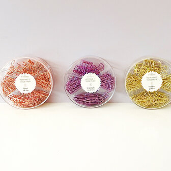 Paperclips en klemmen in ronde box