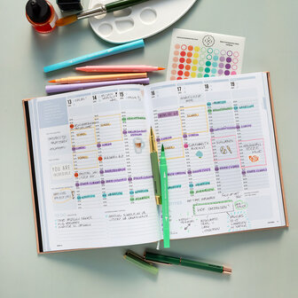 Zengroene Academische SuccesPlanner &#039;25-&#039;26 - weekplanner &amp; agenda - combineert je priv&eacute; en school in &eacute;&eacute;n planner - schoolagenda - augustus &#039;25 - juli &#039;26