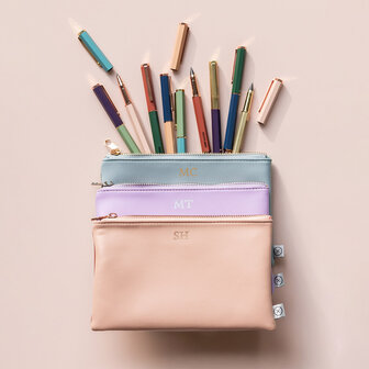     NIEUW | Blush &amp; terracotta - dubbelkleurig pennenetui