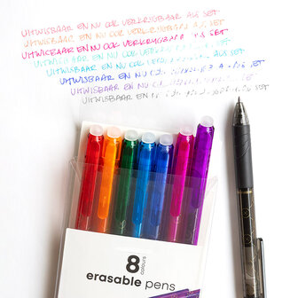   Uitwisbare pennen &ndash; set van 8 pennen