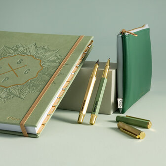     SET van rollerpen &amp; Wonderpotlood in geborsteld goud