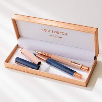           SET van rollerpen roze &amp; Wonderpotlood donkerblauw