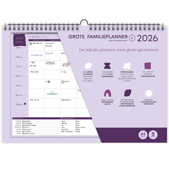    PRE-ORDER | Grote FamiliePlanner 2026 voor 8 personen (A3-formaat)