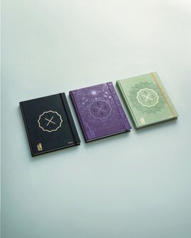 zwarte paarse zen-groene planner