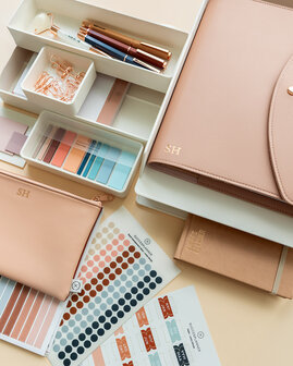Witte deskset stationary in blush kleuren
