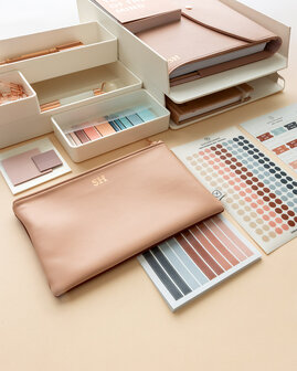 Witte modulaire deskset en paperclips