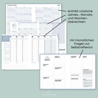 Terminplaner 2026 Zen-Gr&uuml;n SuccesPlanner