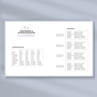 Blush Ongedateerde SuccesPlanner Schoolvakanties NEderland 2025-2026-2027-2028