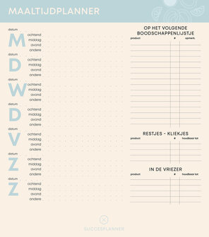 achterkant booschappenlijstje met maaltijdplanner