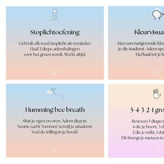 Stoplichtoefeningen kaarten 5-4-3-2-1 ademhalingsoefeningen