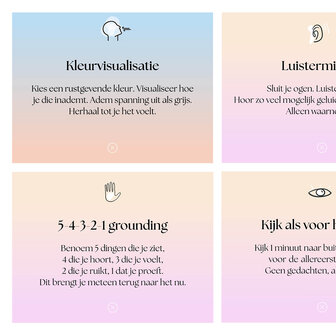 Kleurvisualisatie grounding oefening om tot rust te komen