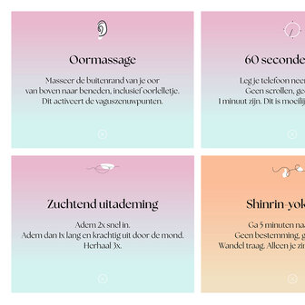 oormassage oefeningen ontspanningsoefeningen mindfulness kaartjes