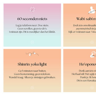 25 Mindfulness kaartjes met doosje en magneetsluiting affirmaties persoonlijke groei kwaliteitskaartjes quoates oefeningen
