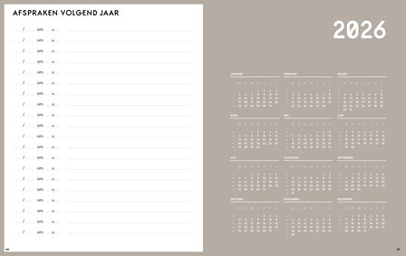 Afspraken volgend jaar