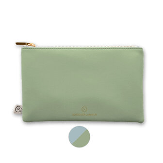 Zengroene pennenetuis etuis met gouden rits 