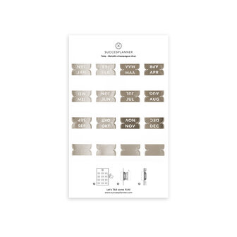 metallic champagne zilver tabs