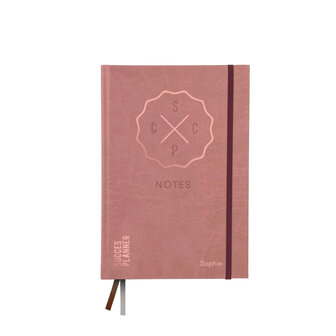 Oudroze met roze folie notitieboek - bullet journal