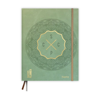 Zengroene SuccesPlanner met goudfolie en mandala