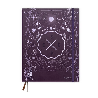 Purple universe paarse SuccesPlanner met mytische tekens en astrologische paarse folie