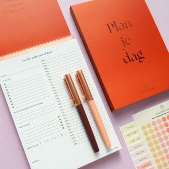                             NIEUW | Plan je dag - Scheurblok A5 terracotta