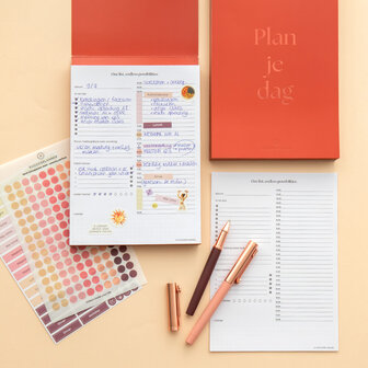                            NIEUW | Plan je dag - Scheurblok A5 terracotta
