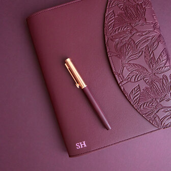 Plum organiser voor een planner - organisatiemap paars diepdruk luxeuitvoering 