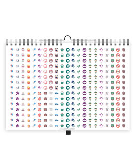 Stickervel 2 met hobby, sport, school en andere icoontjes