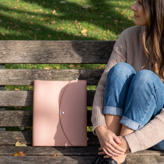 blush roze organiser met insteekvakjes