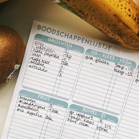 LAATSTE STUKS | Boodschappenlijstje met maaltijdplanner