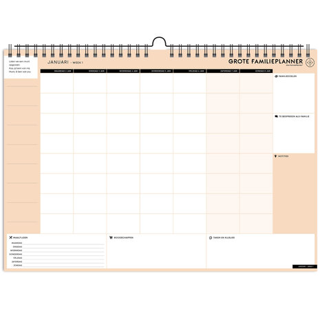 UITVERKOCHT | Grote FamiliePlanner 2023 voor 8 personen (A3-formaat)