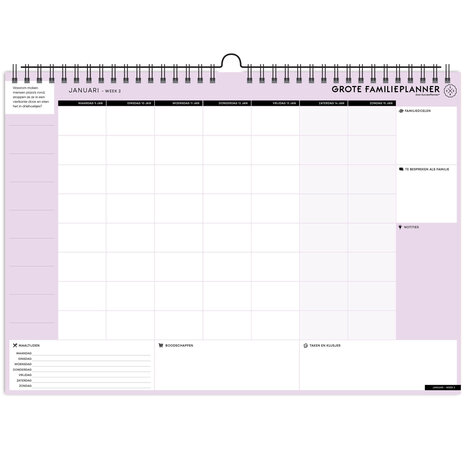 UITVERKOCHT | Grote FamiliePlanner 2023 voor 8 personen (A3-formaat)