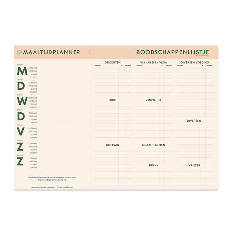 Boodschappenlijstje met Maaltijdplanner