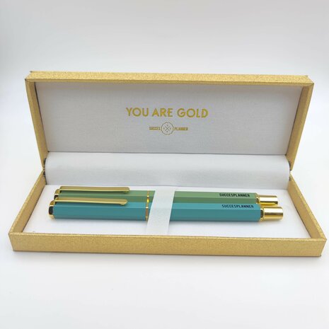 Rollerpen en magisch potlood set groen en blauw