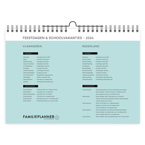 FamiliePlanner A4 2024 vakanties