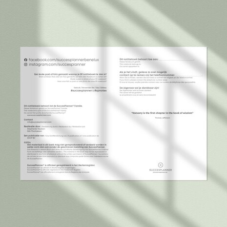              SuccesPlanner Notes Oudroze