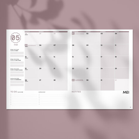 Binnenwerk SuccesPlanner 2025 binnenzijde maandkalender
