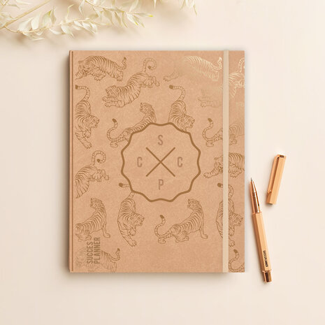 Blush SuccesPlanner 2025 roze, tijgers, blinkend