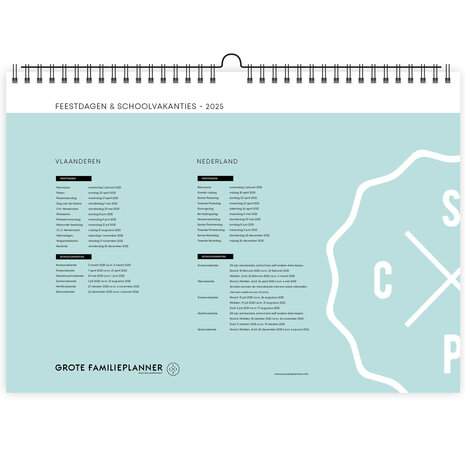    UITVERKOCHT | Grote FamiliePlanner 2025 voor 8 personen (A3-formaat)